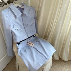 Tiger mist light blue jacket & skirt